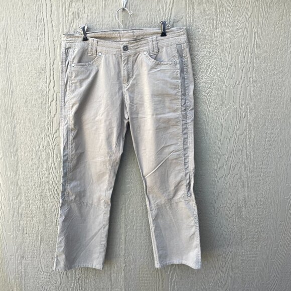 KUHL Pants Womens 12 Patina Dye Khaki‎ Cotton Nylon Blend Side Panels Stretch - Picture 1 of 8